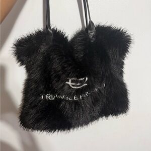 Triangl Swimwear Black Faux Fur Tote